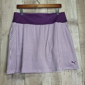 Puma Power Shape Dry Cell Golf Skirt With Pockets. Purple And White. Size XL